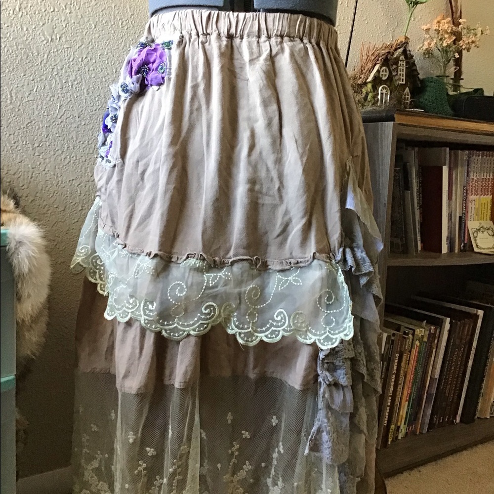 OOAK! Handmade high-low Layering Skirt